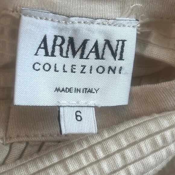 Vintage Armani Collezioni Ribbed T-Shirt Size 6 - Picture 4 of 5